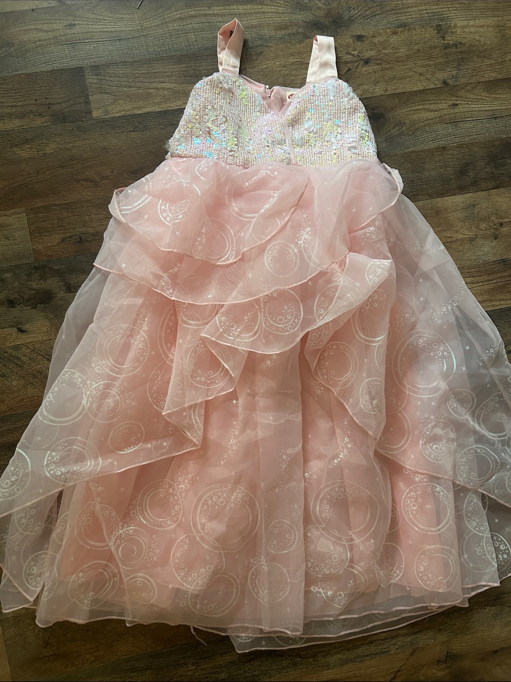 Girls' Pink Sequin & Layered Tulle Party Dress